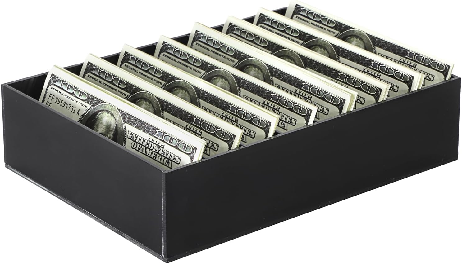 Hipiwe Cash Storage Tray Money Organizer with Removable Dividers, 8 Slots - Image 9