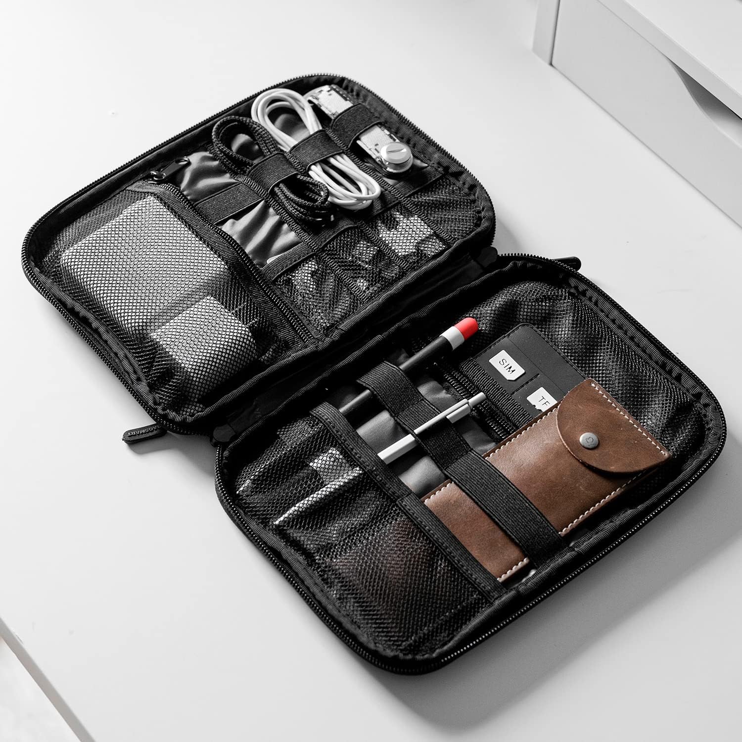 BAGSMART Large Electronic Organizer Travel Case for Tech Accessories, Black - Image 7