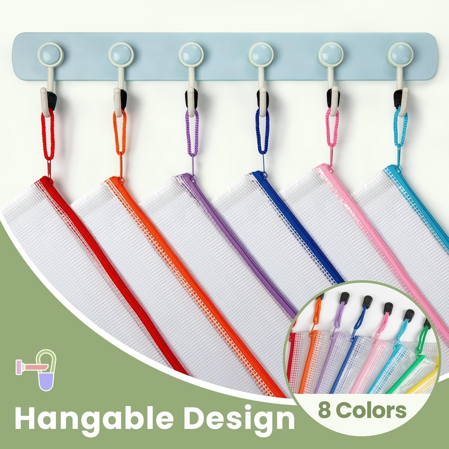 20pcs Mesh Zipper Pouch Bags, 8 Sizes Zipper Pencil Pouch for Organizing - Image 7