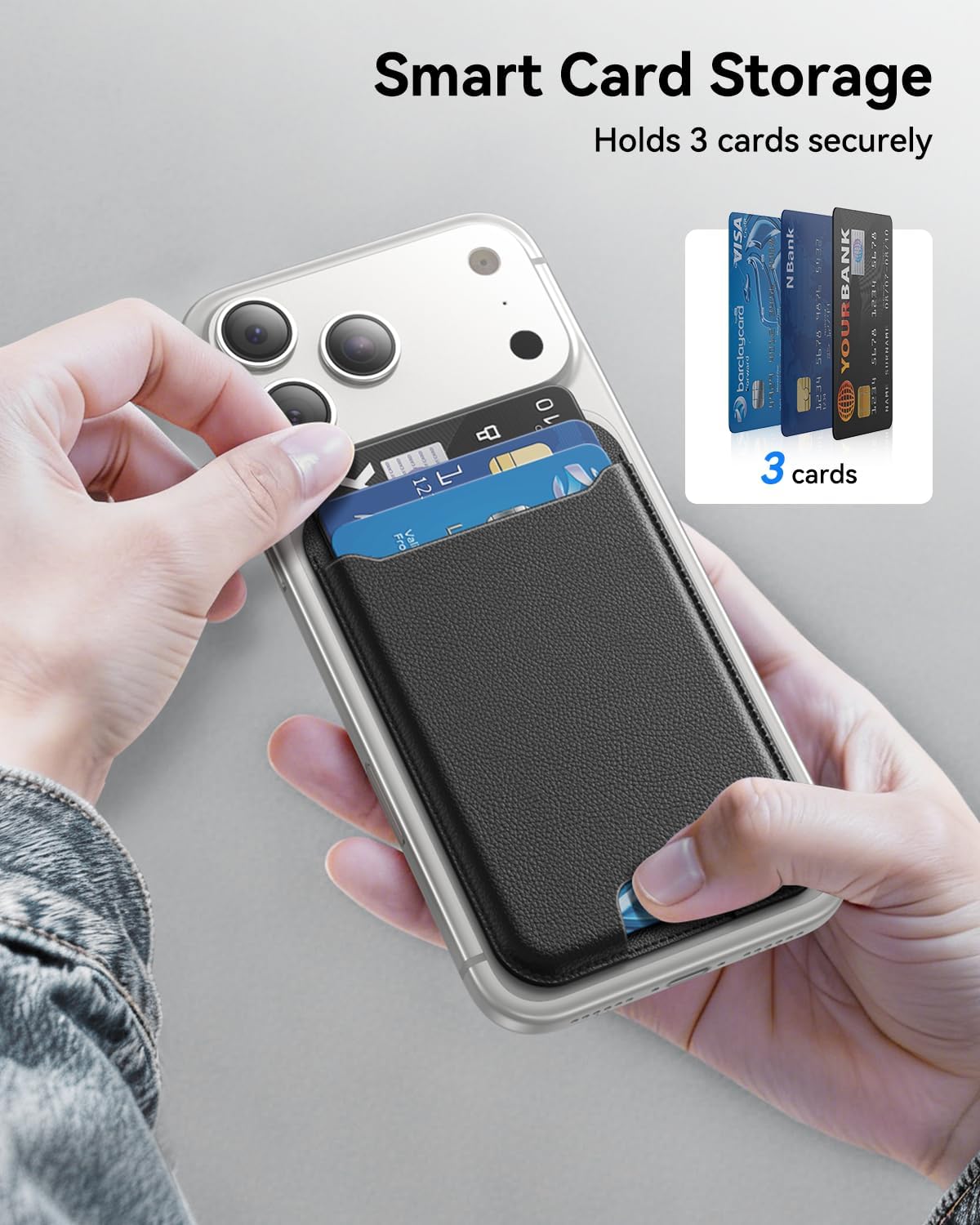 TWZKG for MagSafe Wallet, 3 Cards Holder for Phone Case, RFID Blocking - Image 5