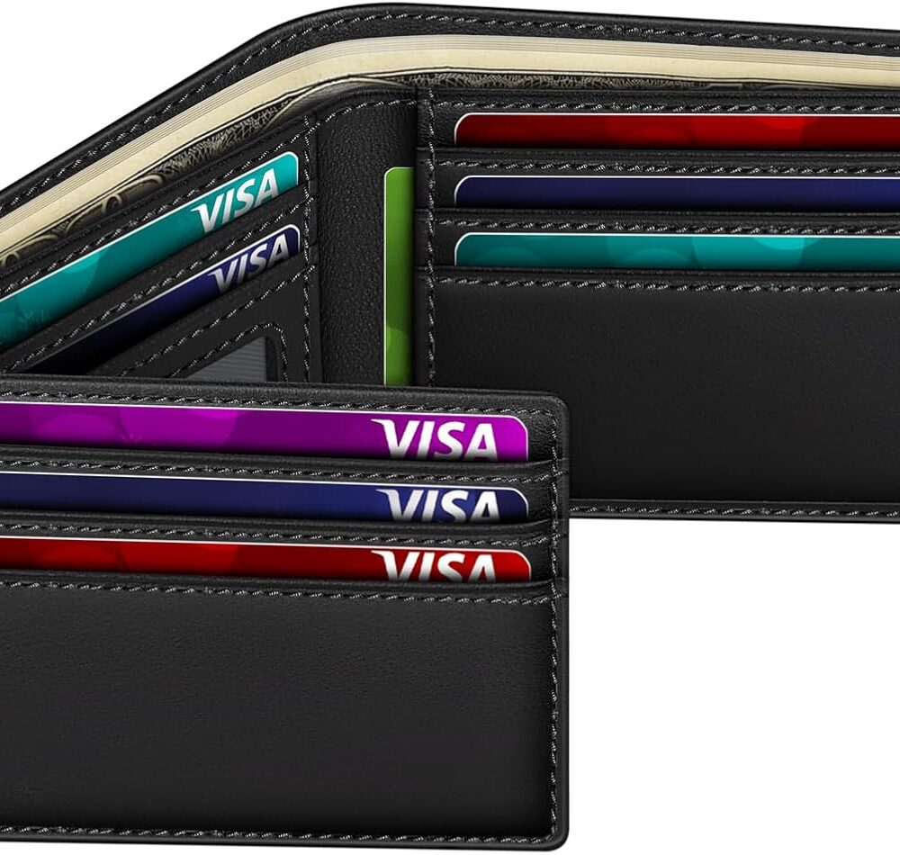 Wallet for Men Slim RFID Blocking Genuine Leather Bifold Mens Wallet