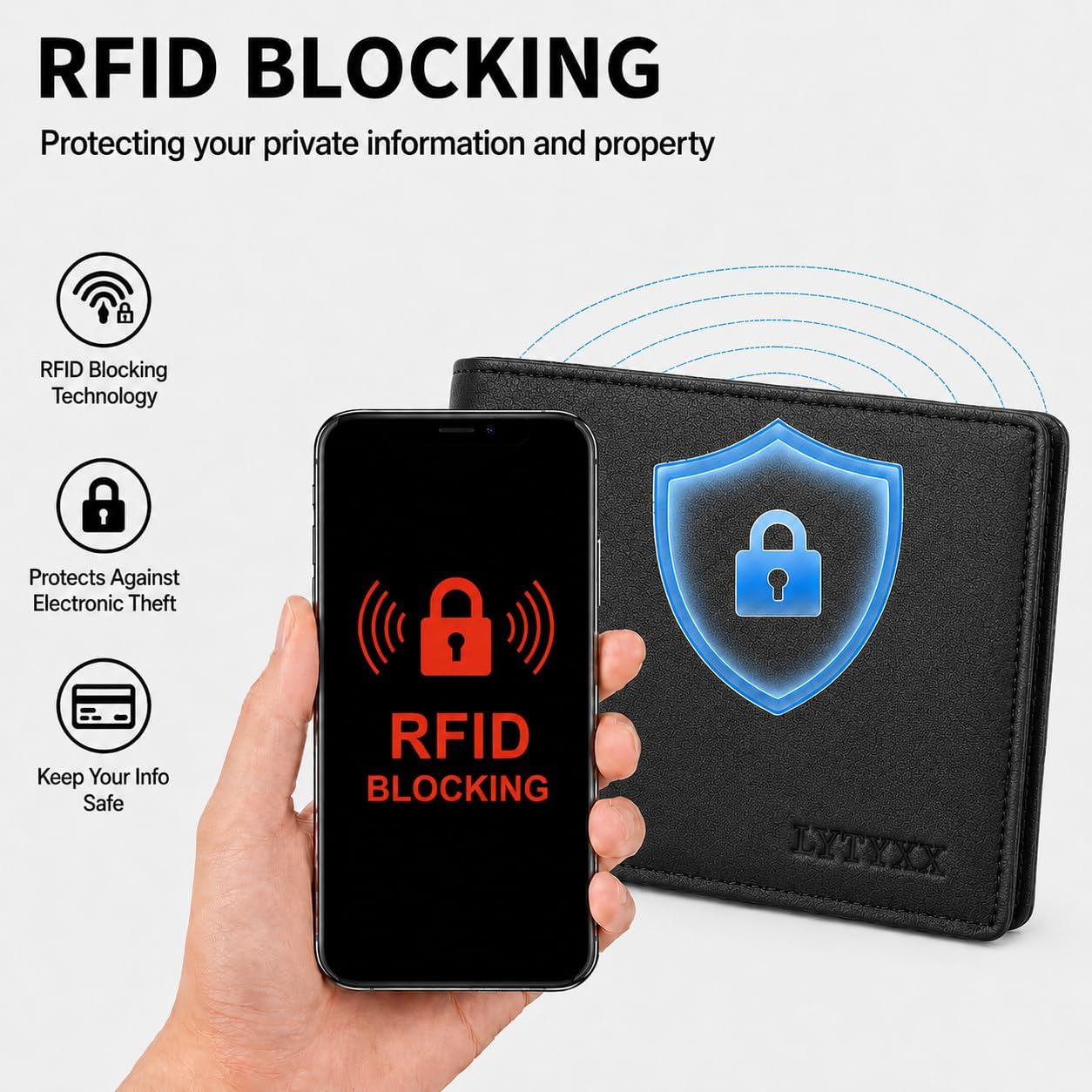 Wallet for Men Slim RFID Blocking Genuine Leather Bifold Mens Wallet - Image 3
